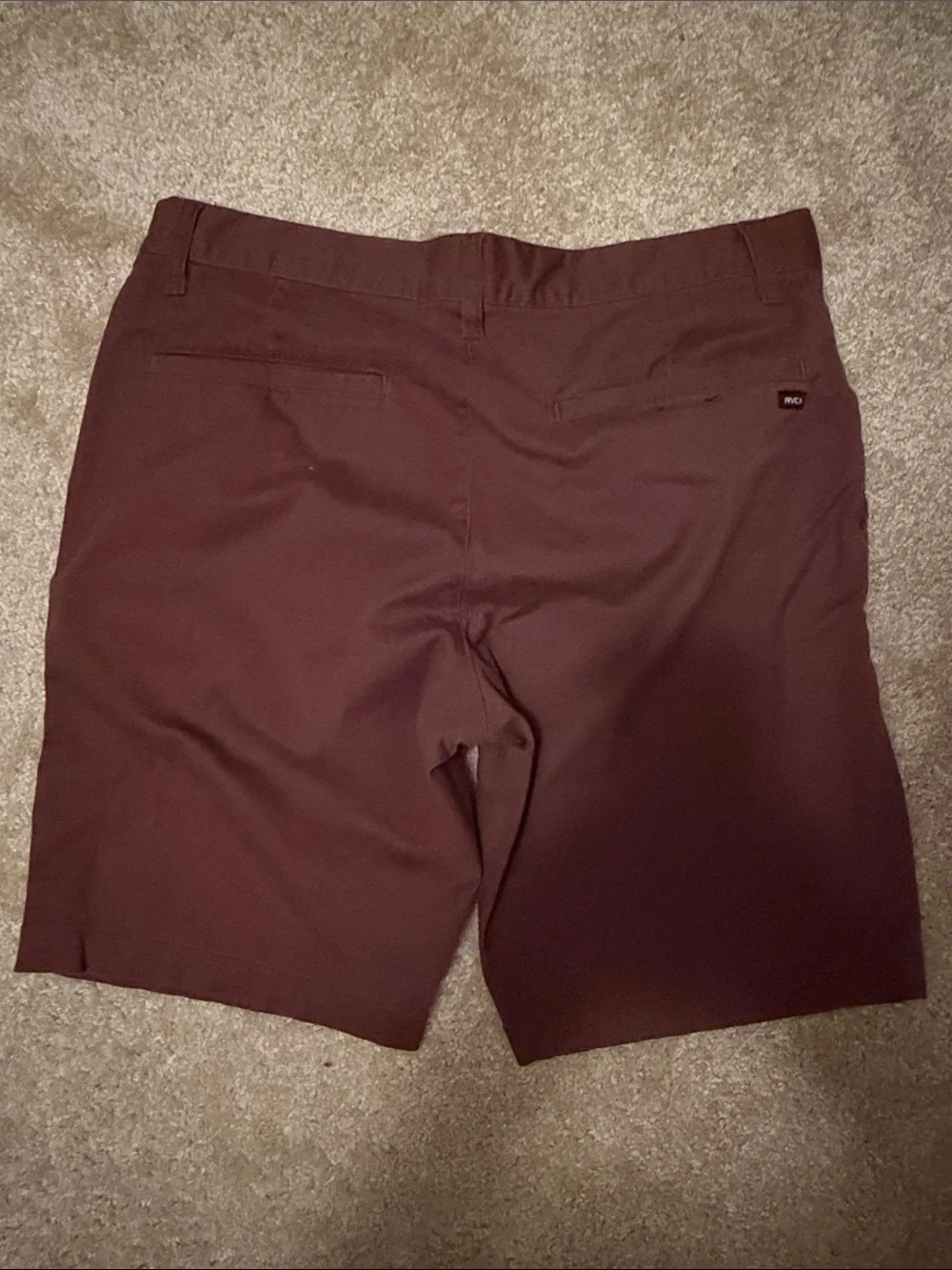 RVCA Men's Dark Brown Flat Front Shorts